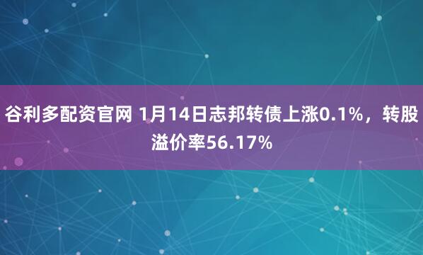 谷利多配资官网 1月14日志邦转债上涨0.1%，转股溢价率56.17%